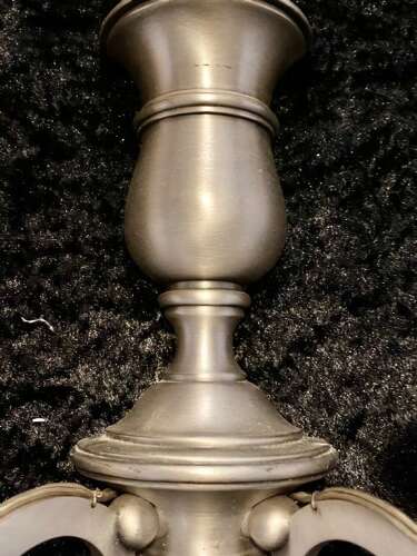 A Pair of Dutch Twin arm Wall-lights pewter colour