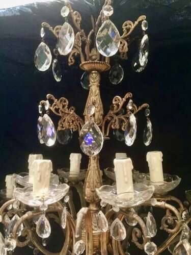 An Italian Two Tier 18 Light Antique Chandelier