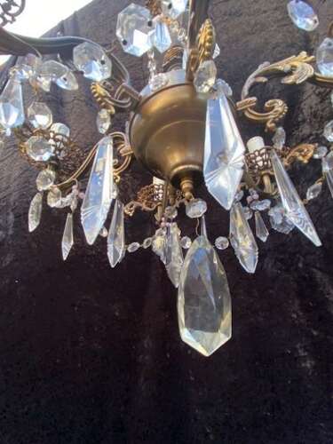 A Decorative Italian Six Light Brass Antique Chandelier