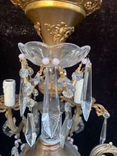 A Decorative Italian Six Light Brass Antique Chandelier
