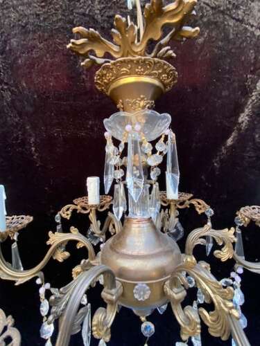 A Decorative Italian Six Light Brass Antique Chandelier