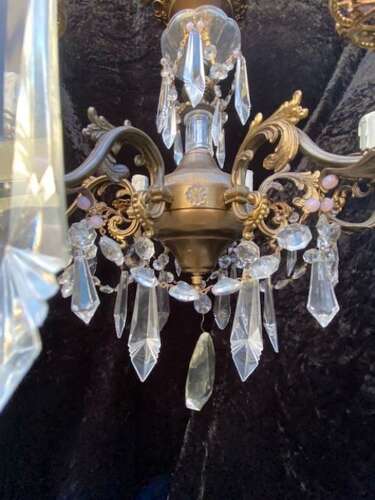 A Decorative Italian Six Light Brass Antique Chandelier