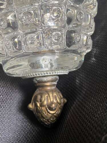 A Pair of French Antique Cut Glass Hall Lanterns