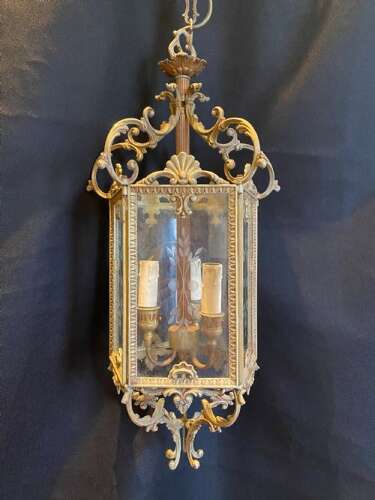 Ornate French Brass Antique Lantern