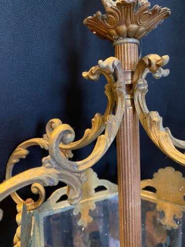 Ornate French Brass Antique Lantern