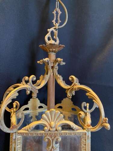 Ornate French Brass Antique Lantern