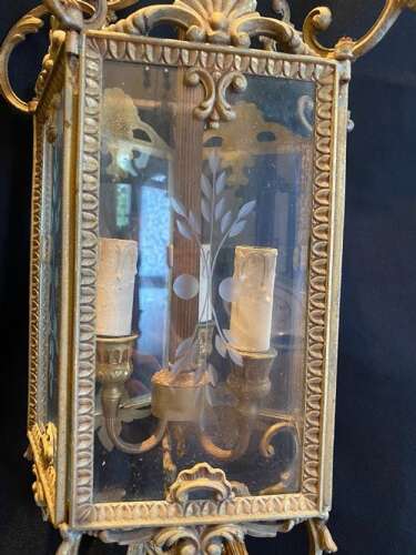Ornate French Brass Antique Lantern