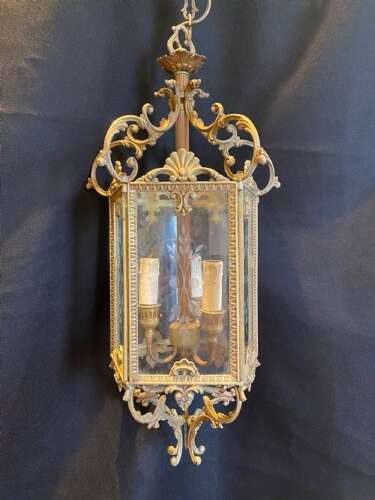 Ornate French Brass Antique Lantern