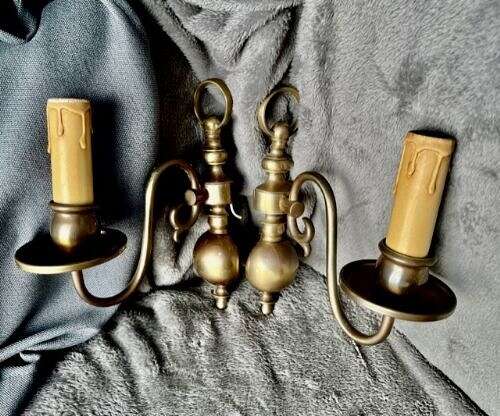 A Pair of Single Light Dutch Antique Wall-lights.