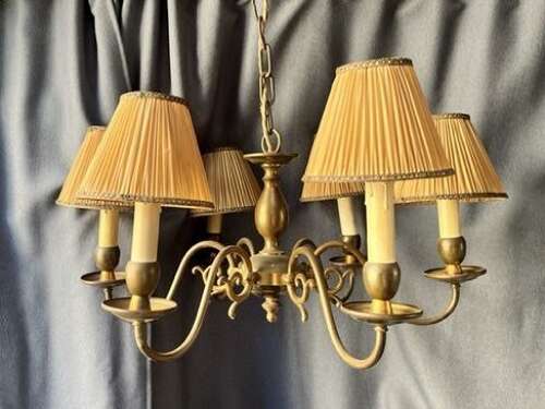 Six Light Dutch Pendant Chandelier. c1920