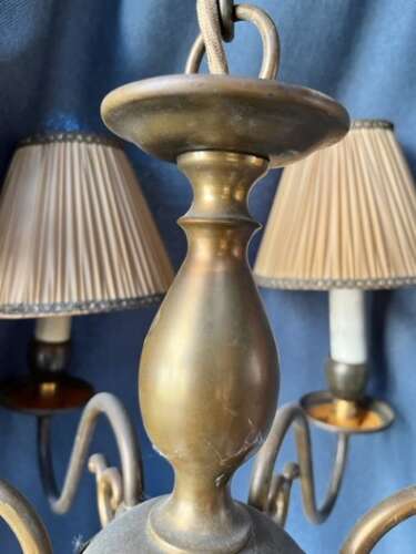 Six Light Dutch Pendant Chandelier. c1920