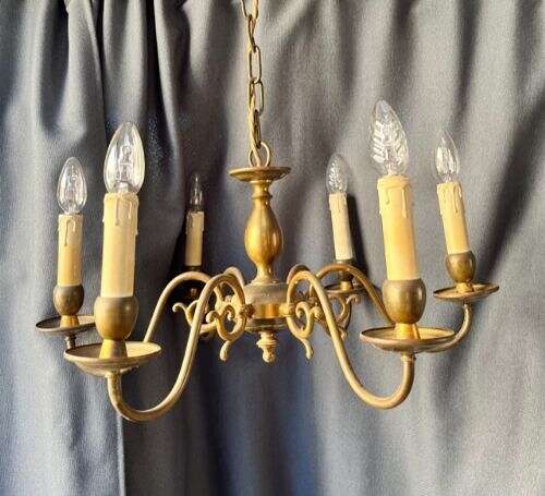 Six Light Dutch Pendant Chandelier. c1920