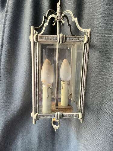Two Light French Square Antique Lantern. C1920
