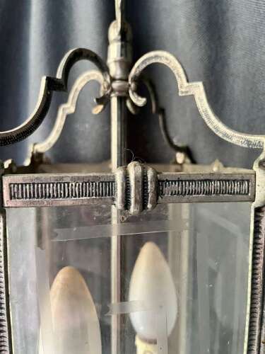 Two Light French Square Antique Lantern. C1920