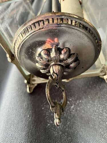 Two Light French Square Antique Lantern. C1920