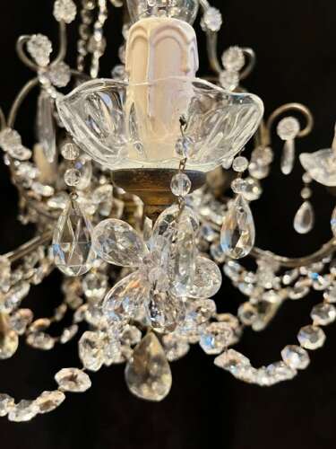 Five Light Italian Gilt Framed Antique Chandelier