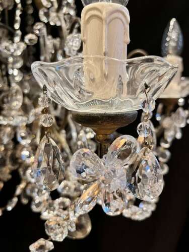 Five Light Italian Gilt Framed Antique Chandelier