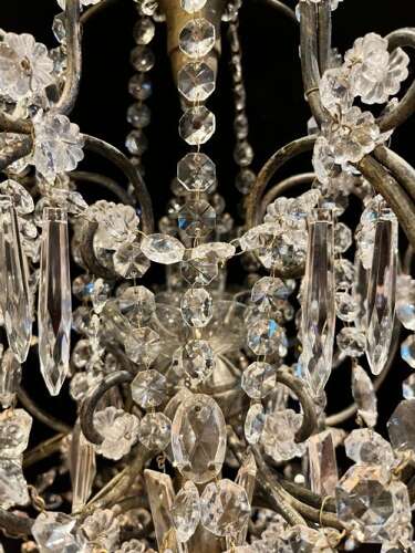 Five Light Italian Gilt Framed Antique Chandelier