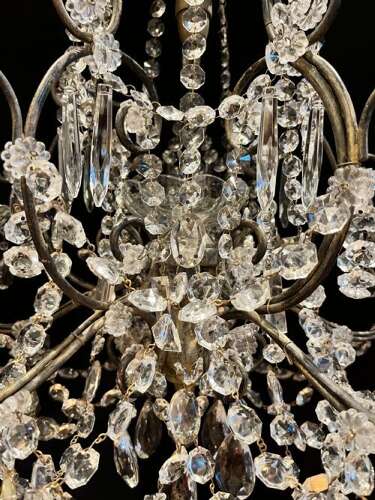 Five Light Italian Gilt Framed Antique Chandelier