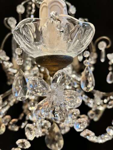 Five Light Italian Gilt Framed Antique Chandelier