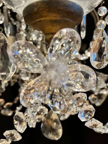 Five Light Italian Gilt Framed Antique Chandelier