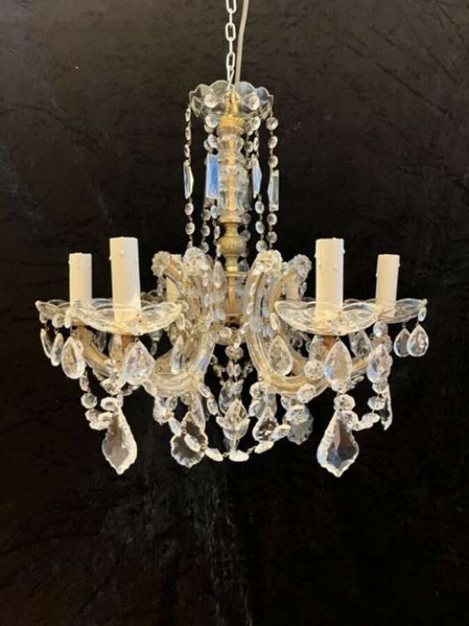 Six Light Italian Marie Theresa Antique Chandelier