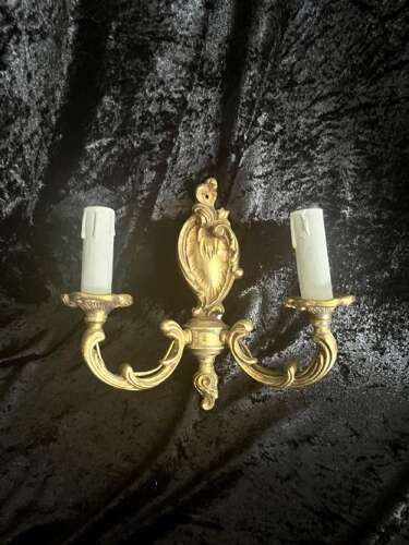 A Pair of French Brass Rococo Antique Wall-lights.