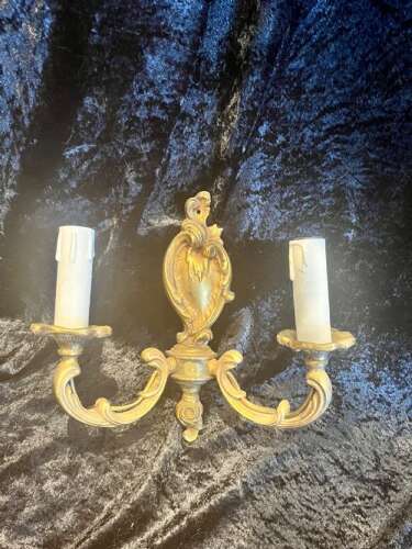 A Pair of French Brass Rococo Antique Wall-lights.