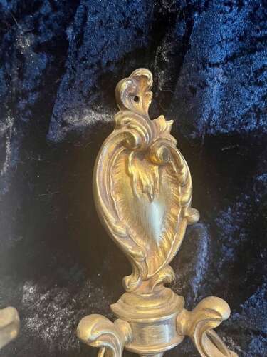 A Pair of French Brass Rococo Antique Wall-lights.