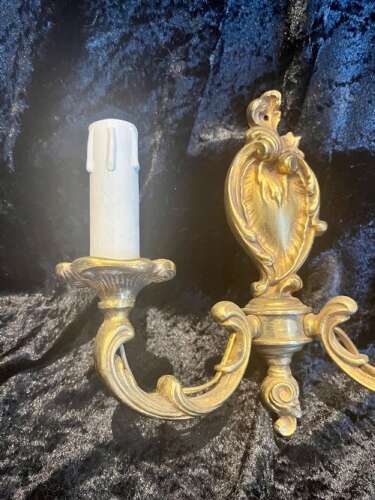 A Pair of French Brass Rococo Antique Wall-lights.