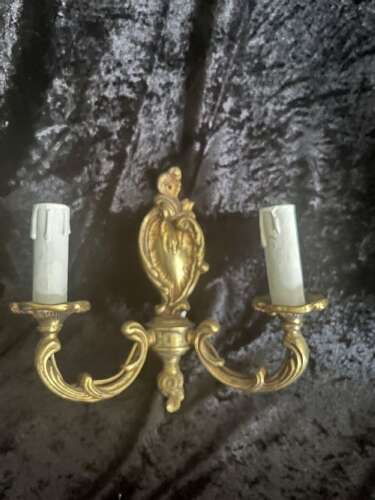 A Pair of French Brass Rococo Antique Wall-lights.