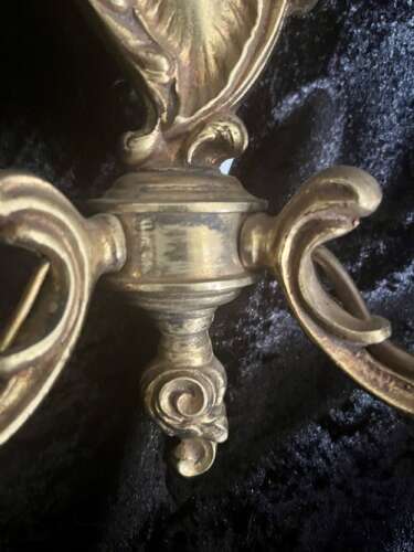 A Pair of French Brass Rococo Antique Wall-lights.