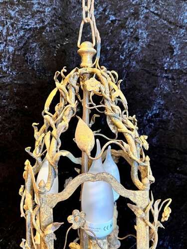 Italian Gilt Rustic Three Light Antique Lantern