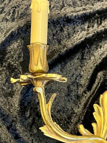 Pair of French Brass Antique Wall-scones