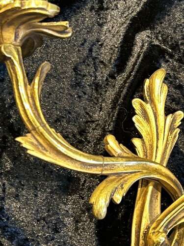 Pair of French Brass Antique Wall-scones
