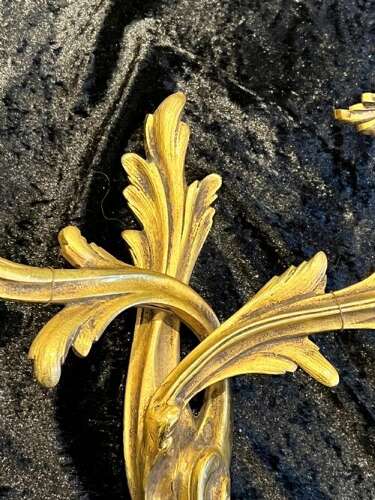 Pair of French Brass Antique Wall-scones
