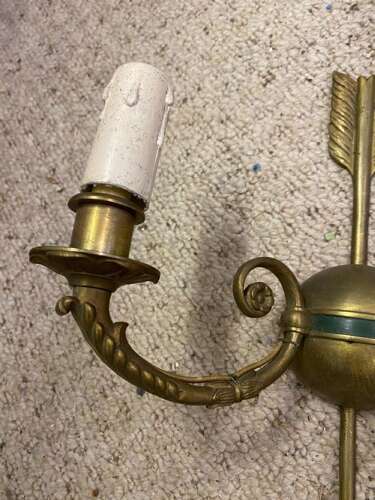 An Unsual Pair of Two Light French Spear Antique Wall-lights