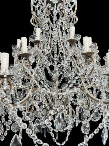 A Very Large 24 Light Florentine Beaded Gilt Chandelier
