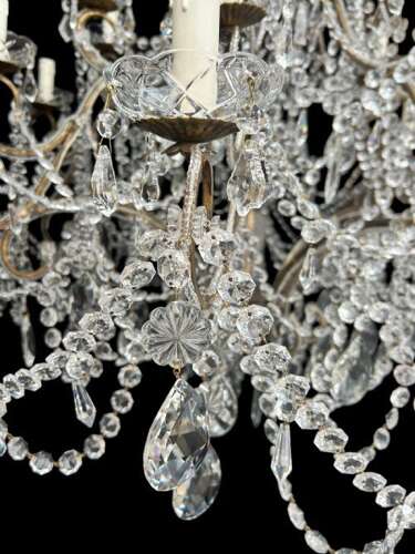A Very Large 24 Light Florentine Beaded Gilt Chandelier