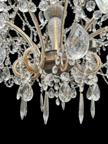 A Very Large 24 Light Florentine Beaded Gilt Chandelier
