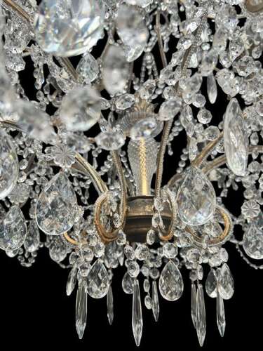 A Very Large 24 Light Florentine Beaded Gilt Chandelier