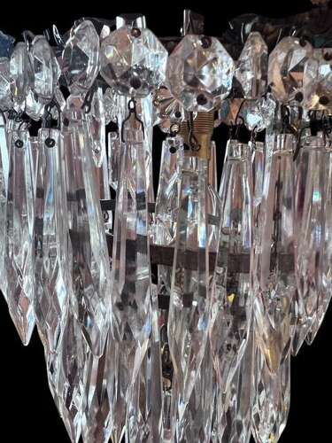 A French Single Light Three Tier Hanging Waterfall Chandelier