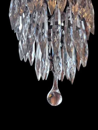 A French Single Light Three Tier Hanging Waterfall Chandelier
