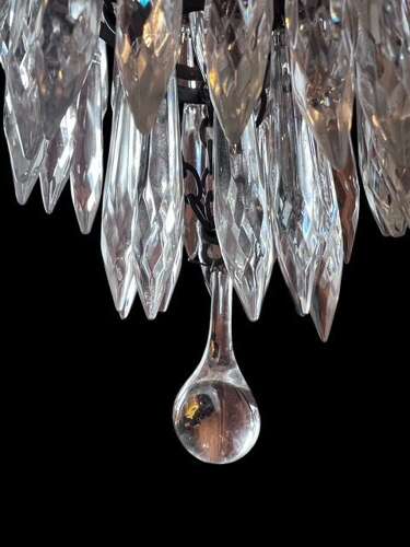 A French Single Light Three Tier Hanging Waterfall Chandelier