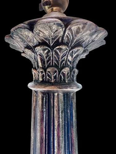 An Italian Gilt Cherub Antique Lamp