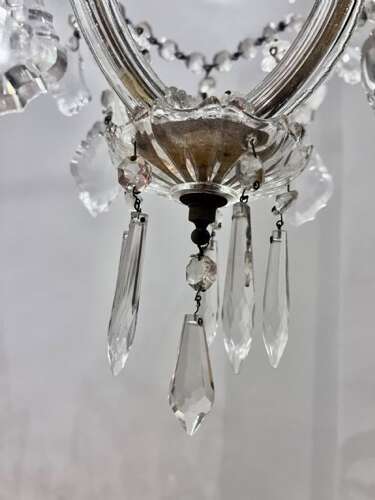One Light Italian Marie Theresa Crystal Antique Chandelier.