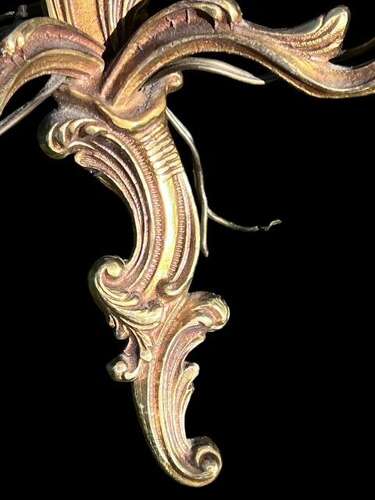 Pair of Small French Rococo Brass Antique Wall-lights
