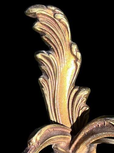 Pair of Small French Rococo Brass Antique Wall-lights