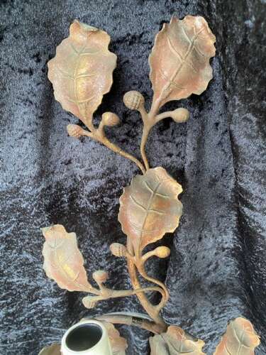 A Pair of Large Italian Rustic Leafy Italian Twelve Light Chandeliers with or without Wall