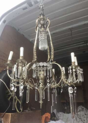 Rssian Silver Eight Light Antique Chandelier